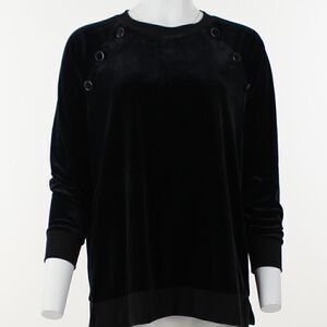 Anne Klein Button-Trim Velour Sweater